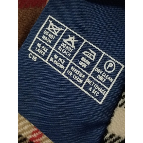 Burberrys Vintage Nova Check Wool Liner Vest Tan Plaid Sleeveless Jacket women L - Picture 9 of 11